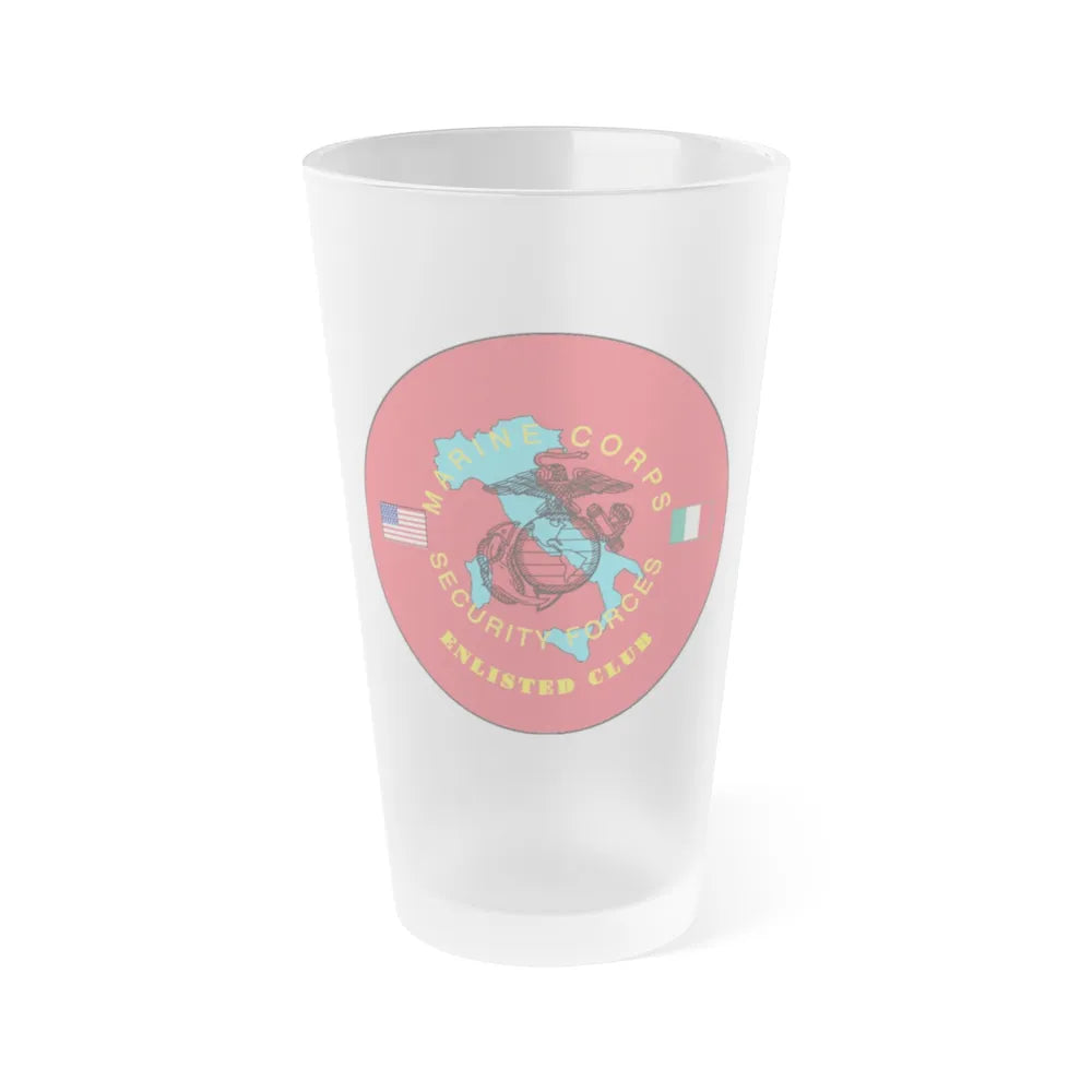 USMC Sec Forces Enlisted Club (USMC) Frosted Pint Glass 16oz-Go Mug Yourself