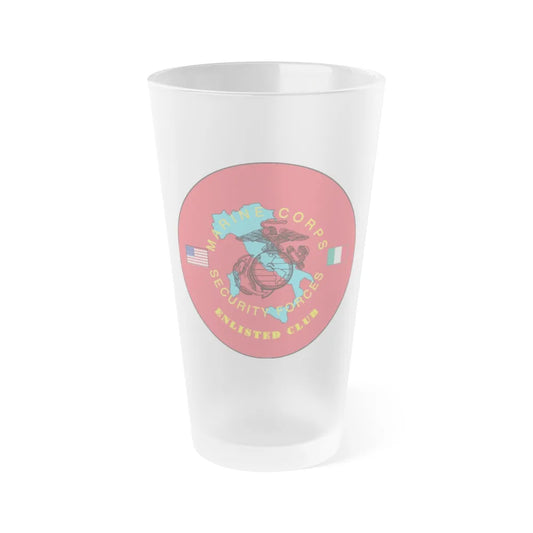 USMC Sec Forces Enlisted Club (USMC) Frosted Pint Glass 16oz-Go Mug Yourself