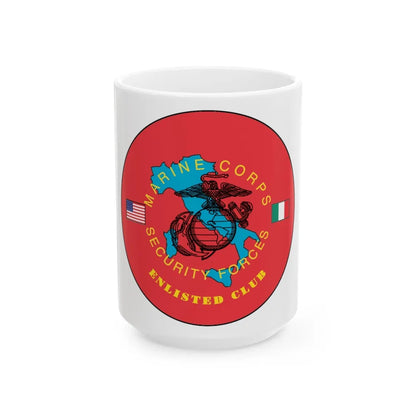 USMC Sec Forces Enlisted Club (USMC) White Coffee Mug-15oz-Go Mug Yourself