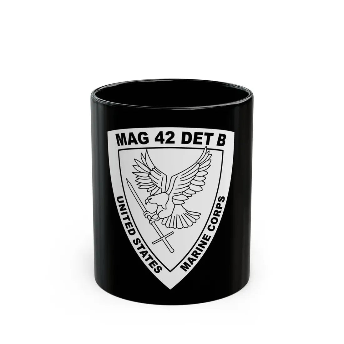 USMC United States Marine Corps MAG 42 DET B BW (USMC) Black Coffee Mug 11oz - Go Mug Yourself