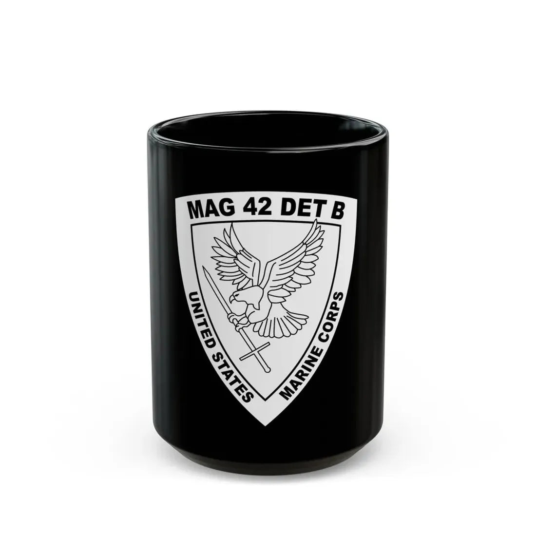 USMC United States Marine Corps MAG 42 DET B BW (USMC) Black Coffee Mug 15oz - Go Mug Yourself