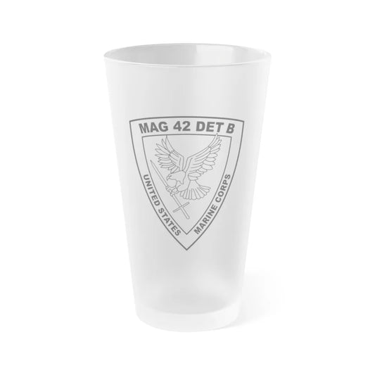 USMC United States Marine Corps MAG 42 DET B BW (USMC) Frosted Pint Glass 16oz-Go Mug Yourself