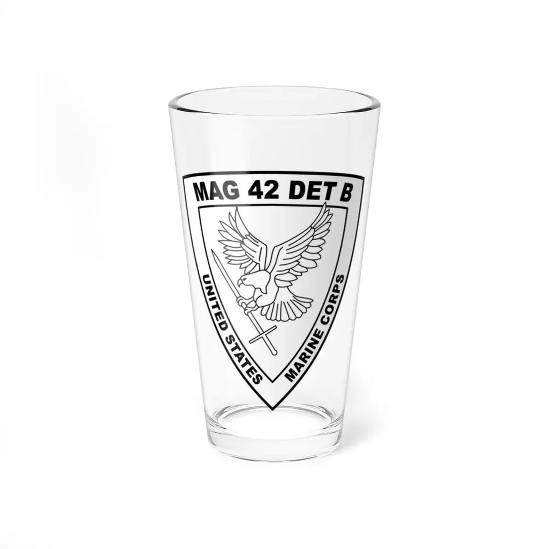 USMC United States Marine Corps MAG 42 DET B BW (USMC) Pint Glass 16oz 16oz - Go Mug Yourself