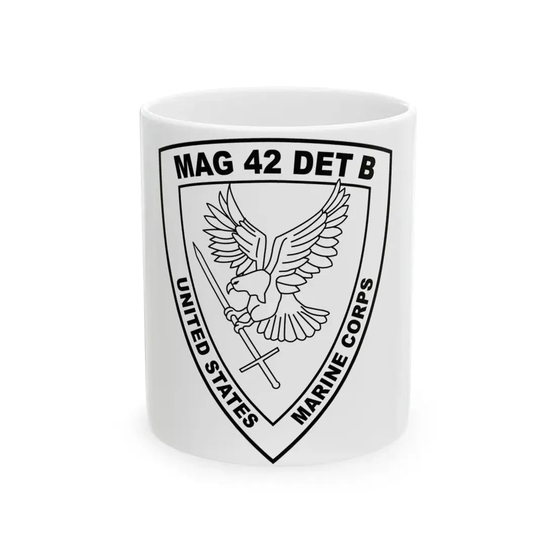 USMC United States Marine Corps MAG 42 DET B BW (USMC) White Coffee Mug 11oz - Go Mug Yourself