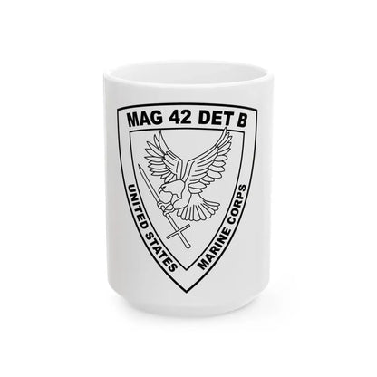 USMC United States Marine Corps MAG 42 DET B BW (USMC) White Coffee Mug 15oz - Go Mug Yourself