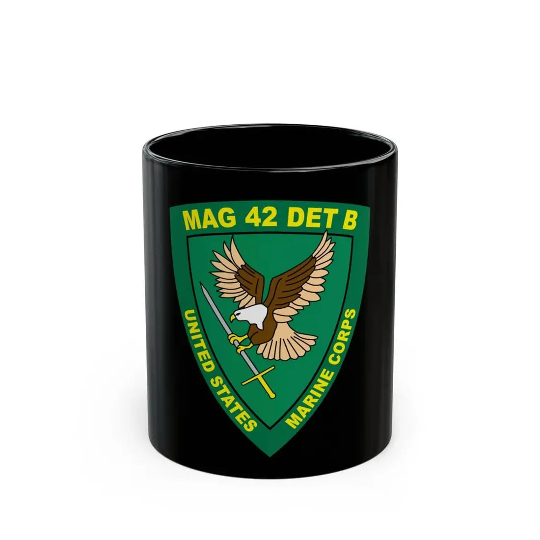 USMC United States Marine Corps MAG 42 DET B (USMC) Black Coffee Mug 11oz - Go Mug Yourself