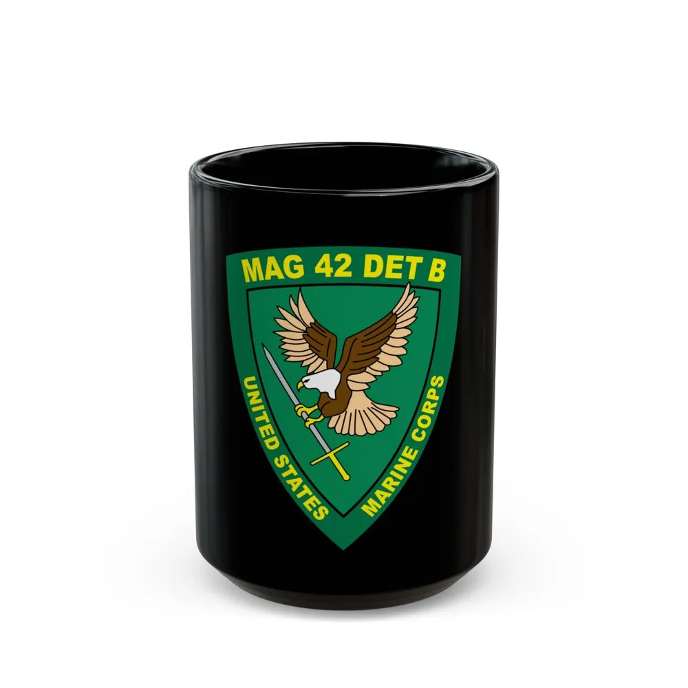 USMC United States Marine Corps MAG 42 DET B (USMC) Black Coffee Mug-15oz-Go Mug Yourself