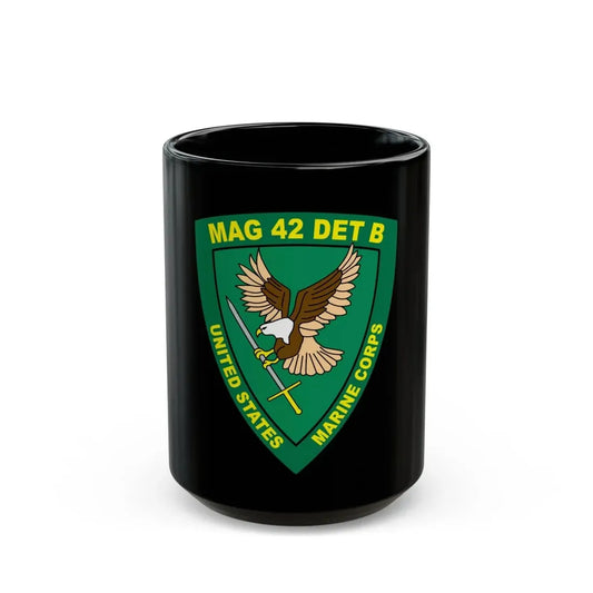 USMC United States Marine Corps MAG 42 DET B (USMC) Black Coffee Mug 15oz - Go Mug Yourself
