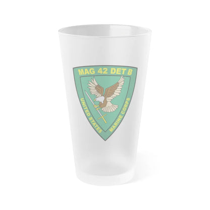 USMC United States Marine Corps MAG 42 DET B (USMC) Frosted Pint Glass 16oz-Go Mug Yourself