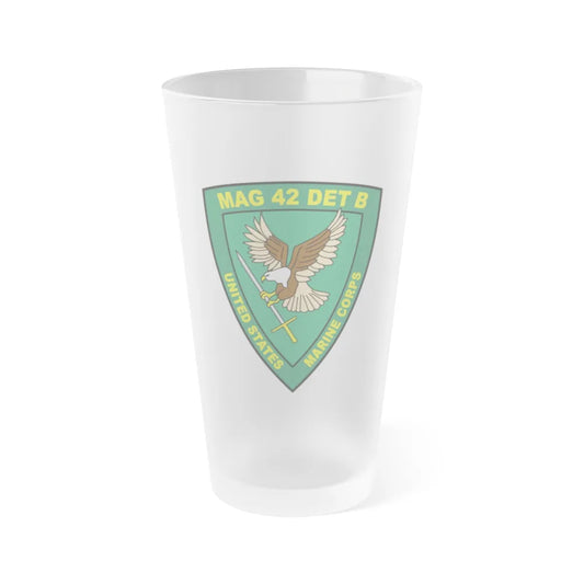 USMC United States Marine Corps MAG 42 DET B (USMC) Frosted Pint Glass 16oz-Go Mug Yourself