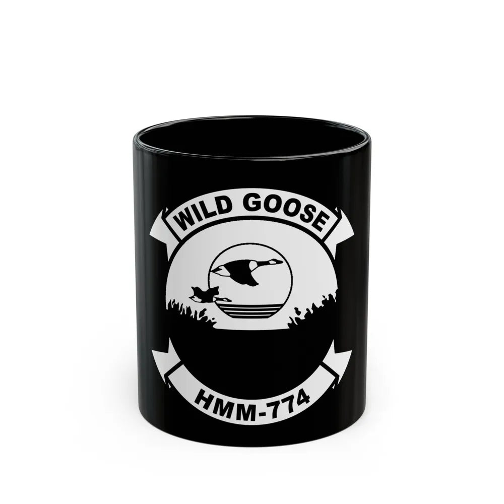 USMC United States Marine Corps Wild Goose HMM 774 (USMC) Black Coffee Mug-11oz-Go Mug Yourself