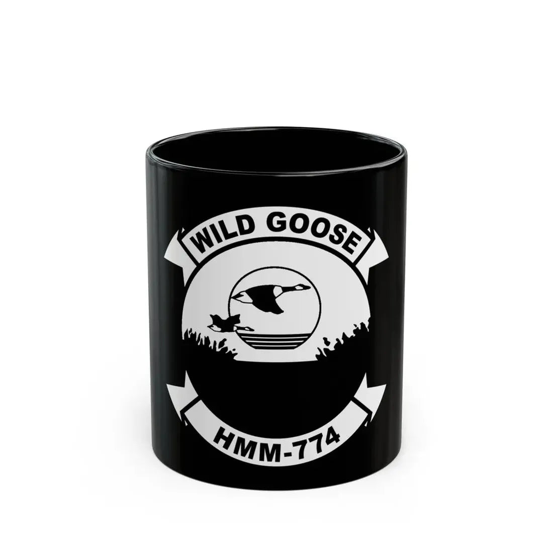 USMC United States Marine Corps Wild Goose HMM 774 (USMC) Black Coffee Mug 11oz - Go Mug Yourself