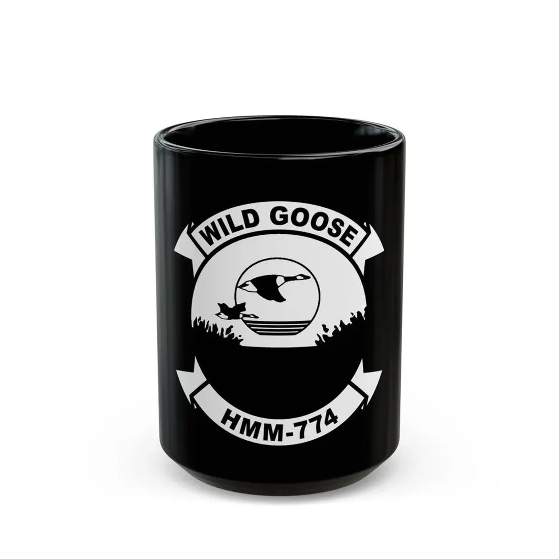USMC United States Marine Corps Wild Goose HMM 774 (USMC) Black Coffee Mug 15oz - Go Mug Yourself