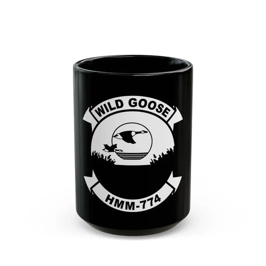 USMC United States Marine Corps Wild Goose HMM 774 (USMC) Black Coffee Mug 15oz - Go Mug Yourself