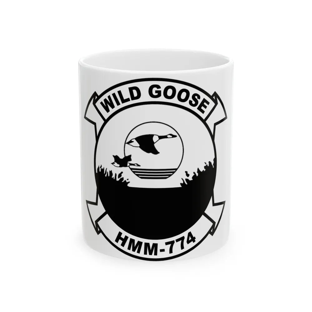 USMC United States Marine Corps Wild Goose HMM 774 (USMC) White Coffee Mug-11oz-Go Mug Yourself