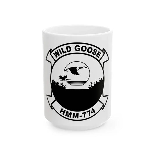 USMC United States Marine Corps Wild Goose HMM 774 (USMC) White Coffee Mug 15oz - Go Mug Yourself