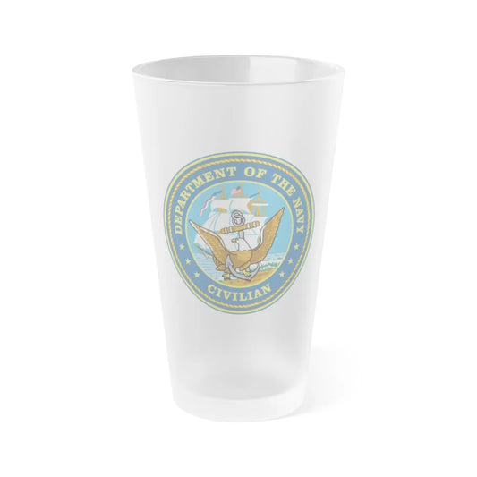 USN Department Of The Navy Civilian (U.S. Navy) Frosted Pint Glass 16oz-Go Mug Yourself