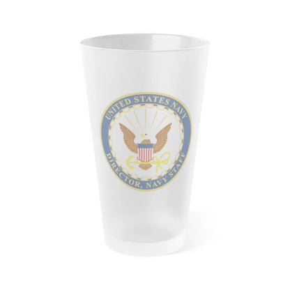 USN DIR NAVY STAFF (U.S. Navy) Frosted Pint Glass 16oz-Go Mug Yourself