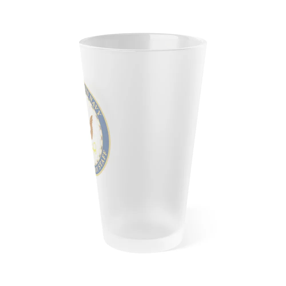 USN DIR NAVY STAFF (U.S. Navy) Frosted Pint Glass 16oz-Go Mug Yourself