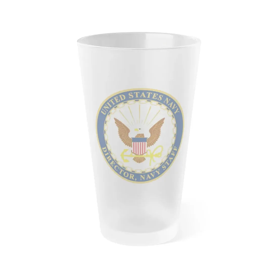 USN DIR NAVY STAFF (U.S. Navy) Frosted Pint Glass 16oz Default Title - Go Mug Yourself