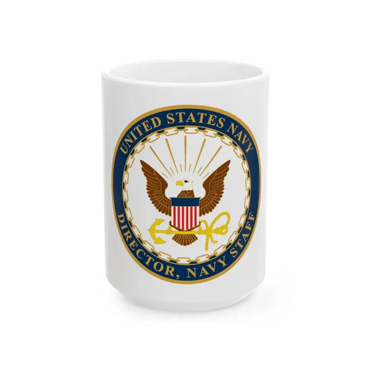 USN DIR NAVY STAFF (U.S. Navy) White Coffee Mug 15oz - Go Mug Yourself