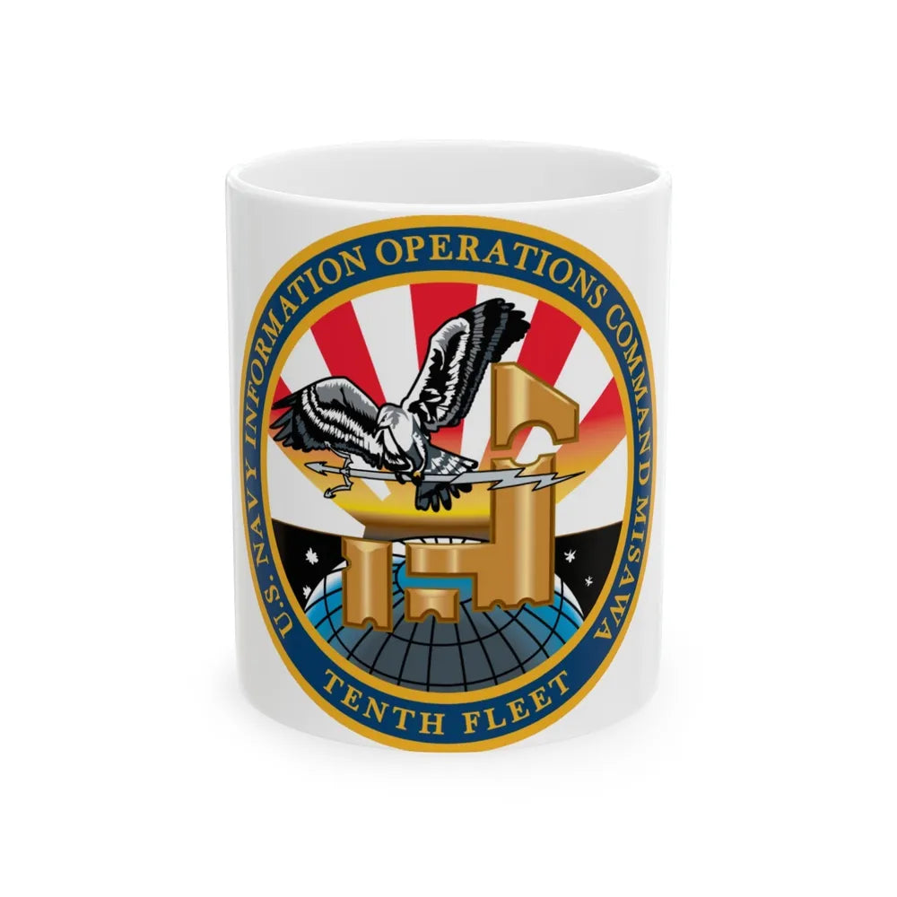 USN IOC Misawa NIOC 10th Fleet (U.S. Navy) White Coffee Mug-11oz-Go Mug Yourself