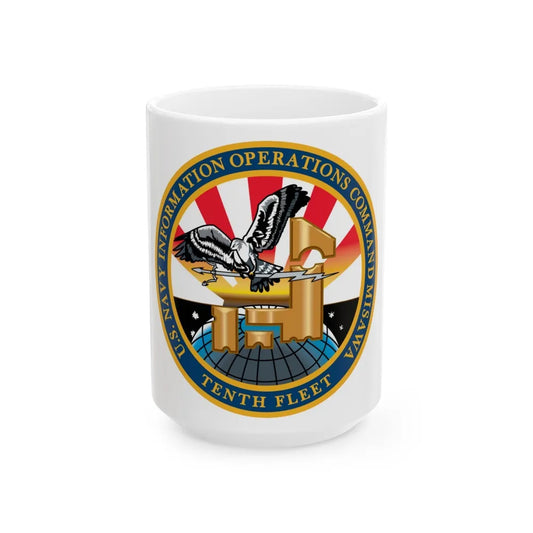 USN IOC Misawa NIOC 10th Fleet (U.S. Navy) White Coffee Mug-15oz-Go Mug Yourself