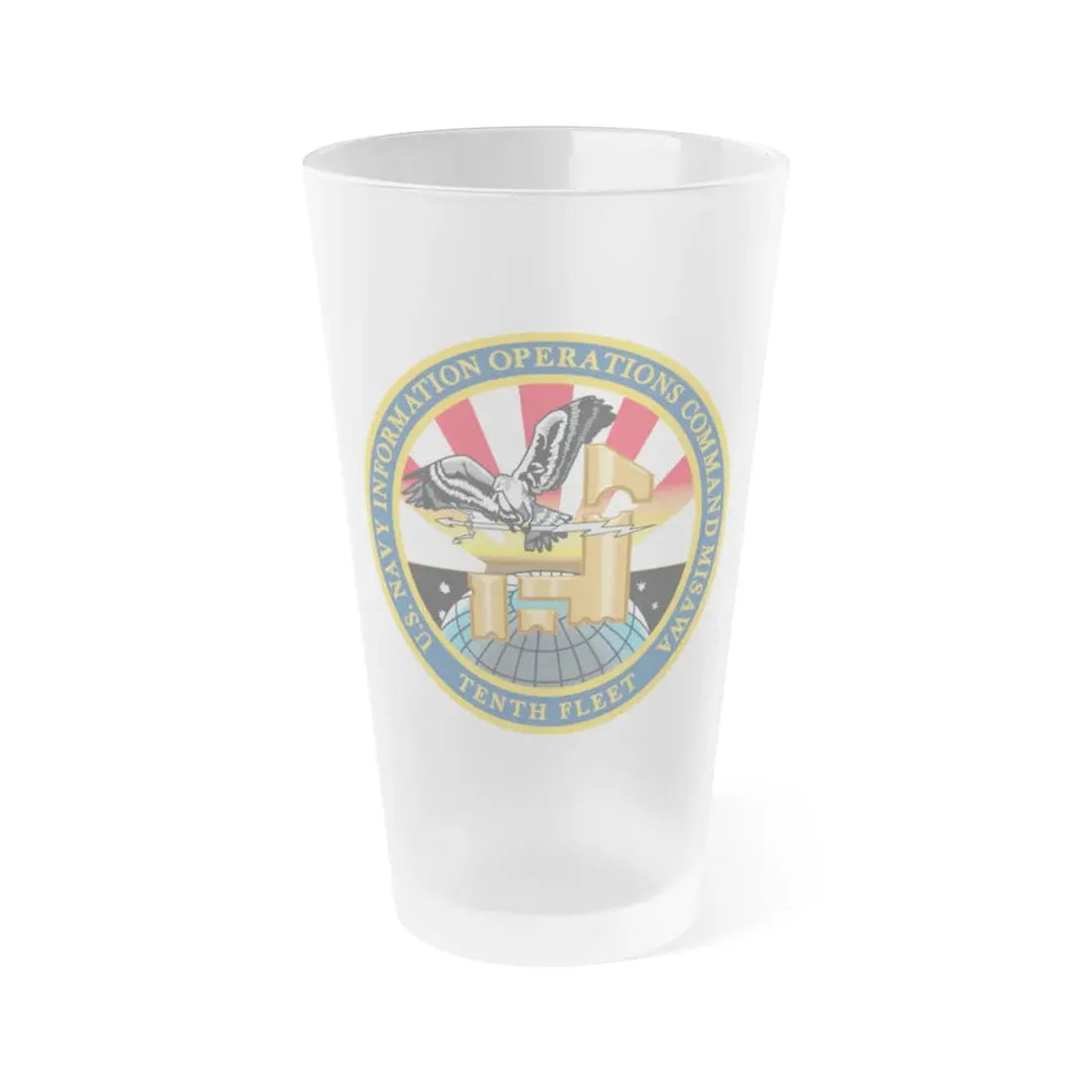 USN IOC Misawa NIOC 10th Fleet (U.S. Navy) Frosted Pint Glass 16oz Default Title - Go Mug Yourself