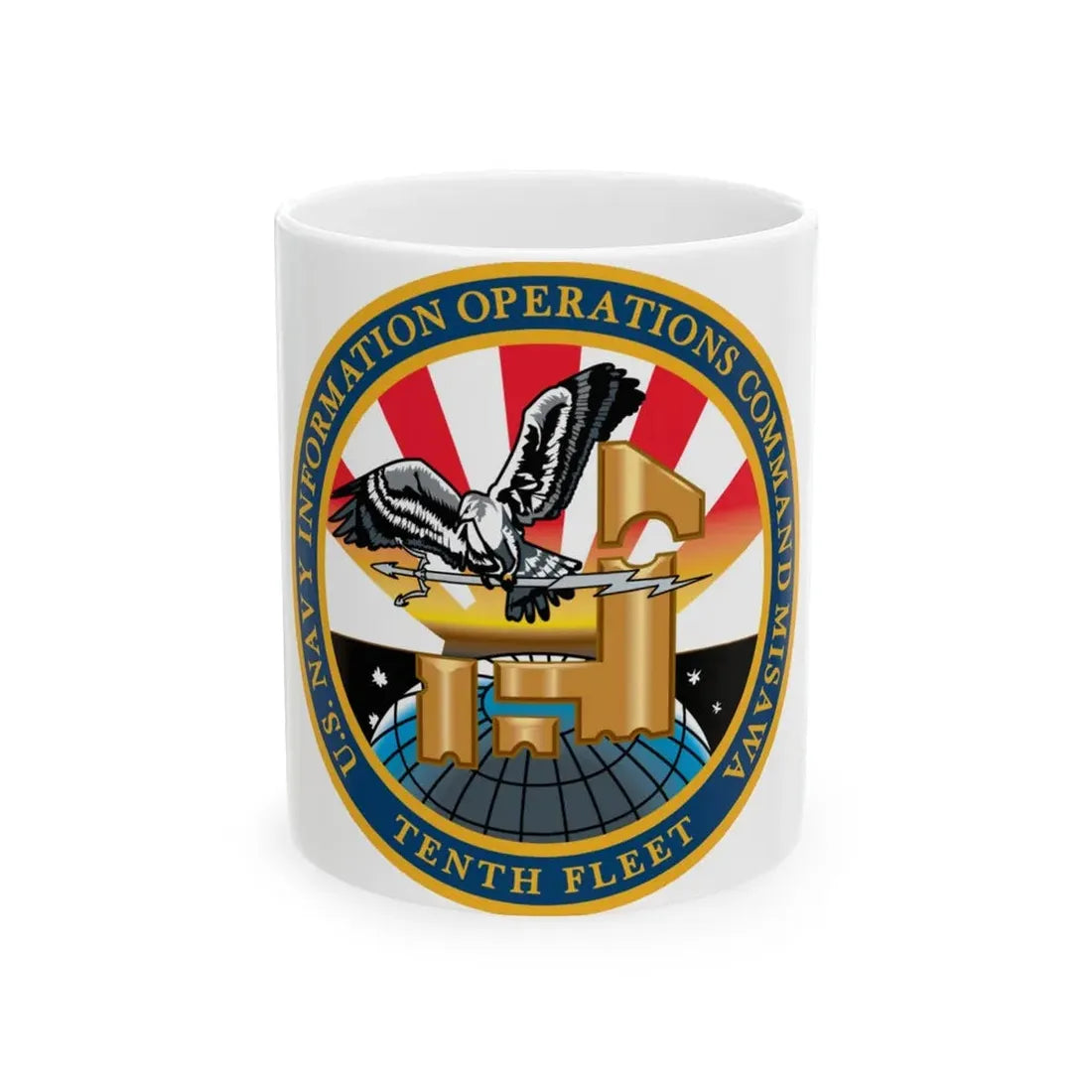 USN IOC Misawa NIOC 10th Fleet (U.S. Navy) White Coffee Mug 11oz - Go Mug Yourself