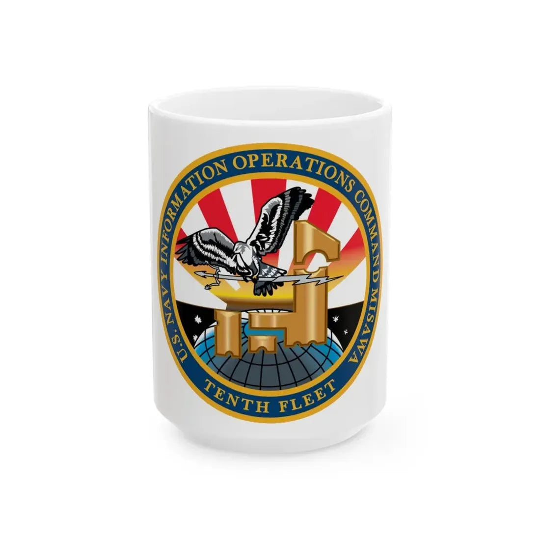 USN IOC Misawa NIOC 10th Fleet (U.S. Navy) White Coffee Mug 15oz - Go Mug Yourself