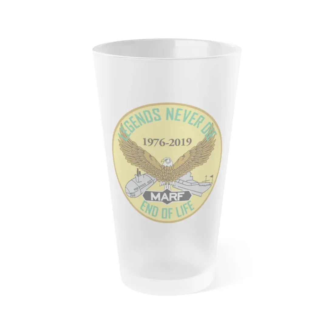 USN LND MARF (U.S. Navy) Frosted Pint Glass 16oz Default Title - Go Mug Yourself