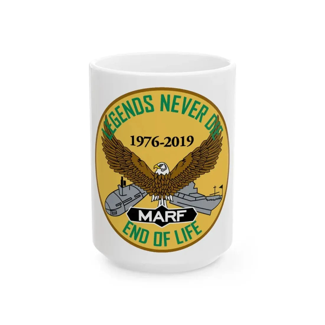 USN LND MARF (U.S. Navy) White Coffee Mug 15oz - Go Mug Yourself