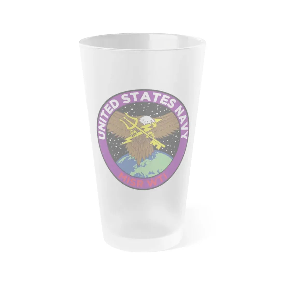 USN MISR WTI (U.S. Navy) Frosted Pint Glass 16oz Default Title - Go Mug Yourself