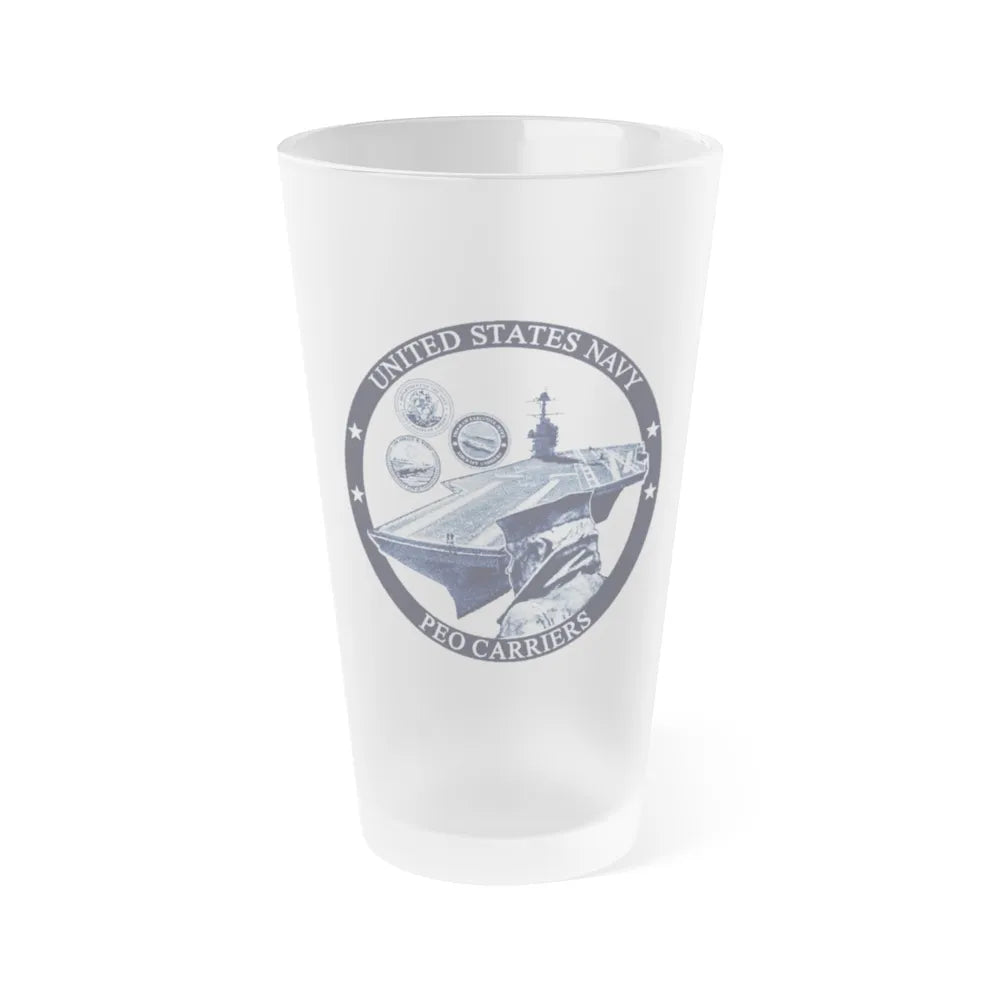 USN PEO Carriers (U.S. Navy) Frosted Pint Glass 16oz-Go Mug Yourself