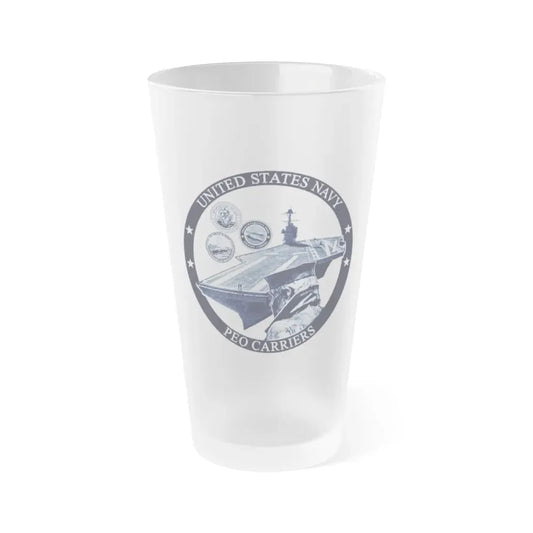 USN PEO Carriers (U.S. Navy) Frosted Pint Glass 16oz Default Title - Go Mug Yourself