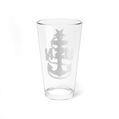 USN SCPO cap badge subdued (United States) (Military Rank) Pint Glass 16oz - Go Mug Yourself