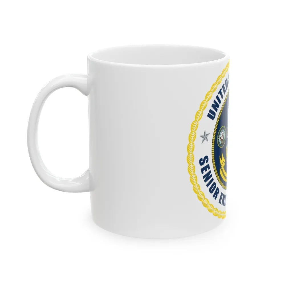 USN Senior Enlisted Academy NEW (U.S. Navy) White Coffee Mug-Go Mug Yourself