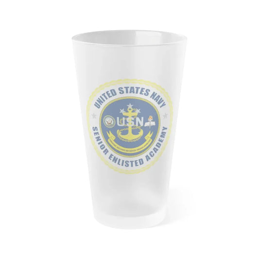 USN Senior Enlisted Academy NEW (U.S. Navy) Frosted Pint Glass 16oz Default Title - Go Mug Yourself