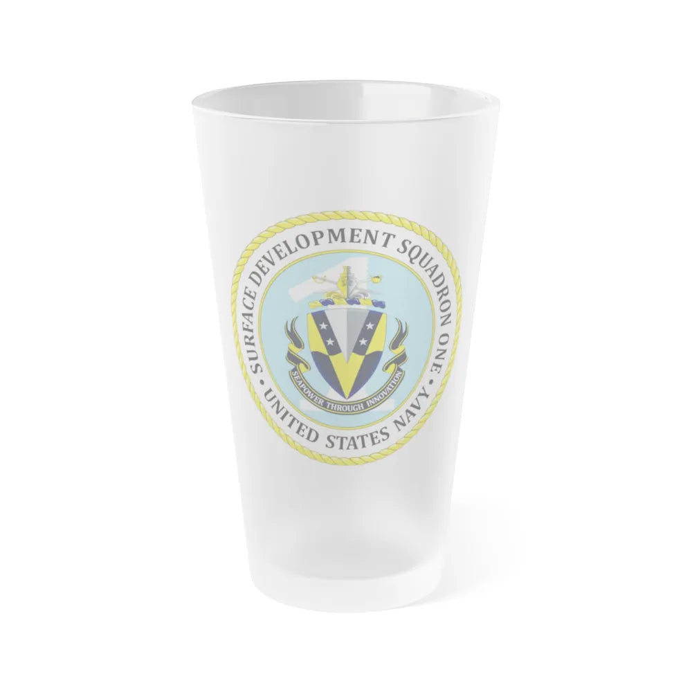 USN Surface Development Squadron One (U.S. Navy) Frosted Pint Glass 16oz-Go Mug Yourself