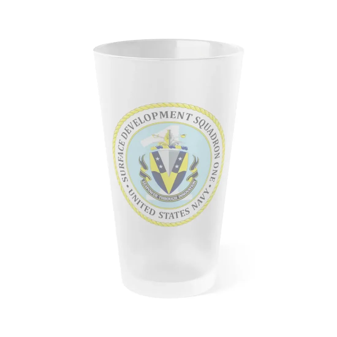 USN Surface Development Squadron One (U.S. Navy) Frosted Pint Glass 16oz Default Title - Go Mug Yourself
