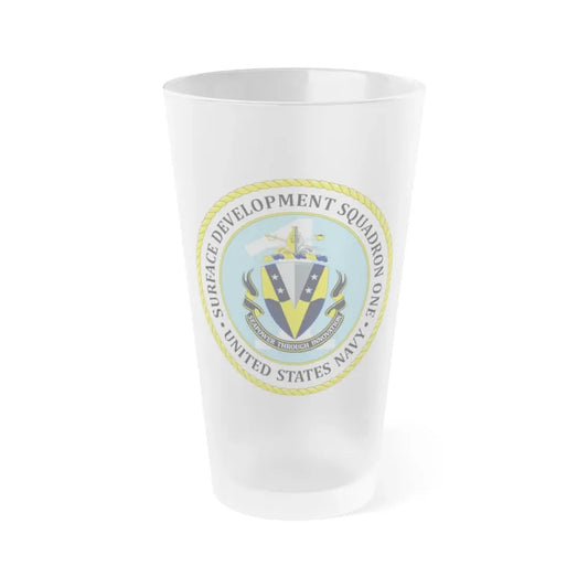 USN Surface Development Squadron One (U.S. Navy) Frosted Pint Glass 16oz Default Title - Go Mug Yourself