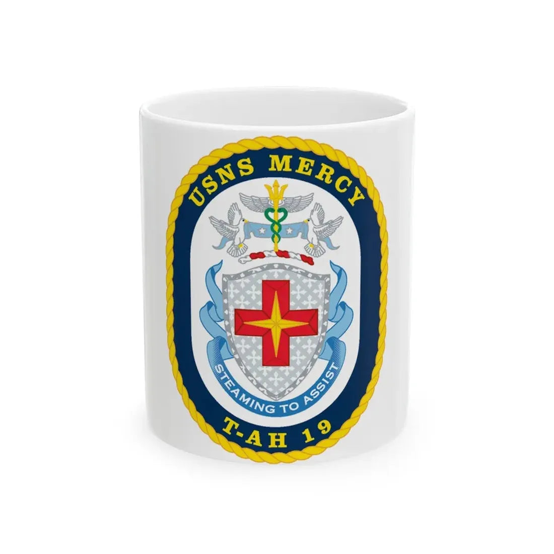 USNS Mercy T AH 19 (U.S. Navy) White Coffee Mug 11oz - Go Mug Yourself