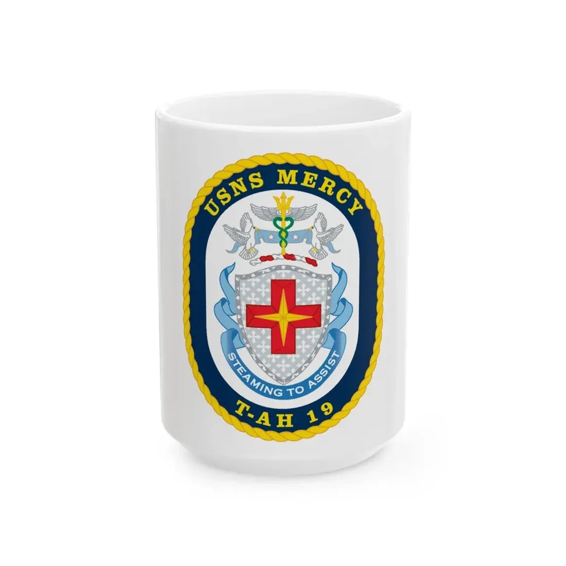 USNS Mercy T AH 19 (U.S. Navy) White Coffee Mug 15oz - Go Mug Yourself