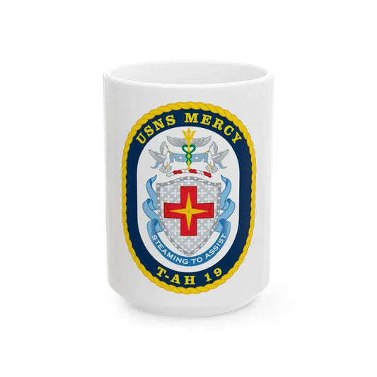 USNS Mercy T AH 19 (U.S. Navy) White Coffee Mug 15oz - Go Mug Yourself