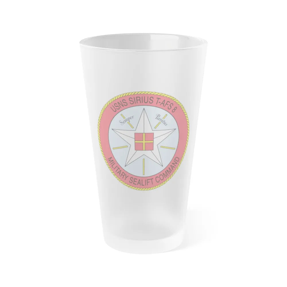 USNS Sirius T Afs 8 Military Sealift Command (U.S. Navy) Frosted Pint Glass 16oz-Go Mug Yourself