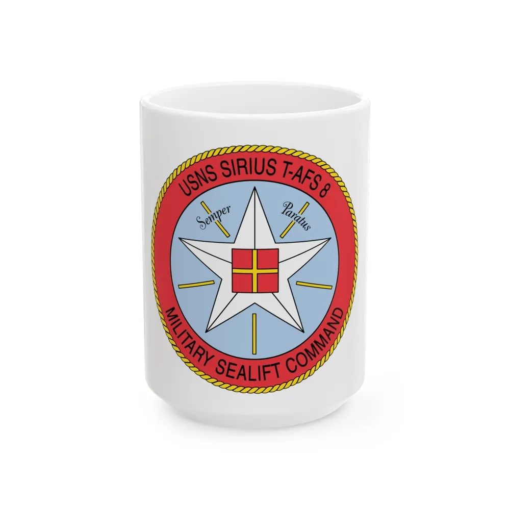 USNS Sirius T Afs 8 Military Sealift Command (U.S. Navy) White Coffee Mug-15oz-Go Mug Yourself