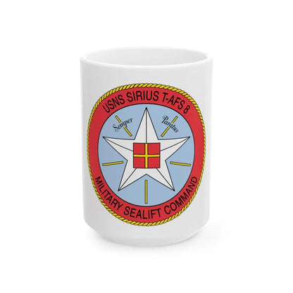 USNS Sirius T Afs 8 Military Sealift Command (U.S. Navy) White Coffee Mug-15oz-Go Mug Yourself