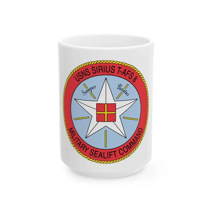 USNS Sirius T Afs 8 Military Sealift Command (U.S. Navy) White Coffee Mug 15oz - Go Mug Yourself