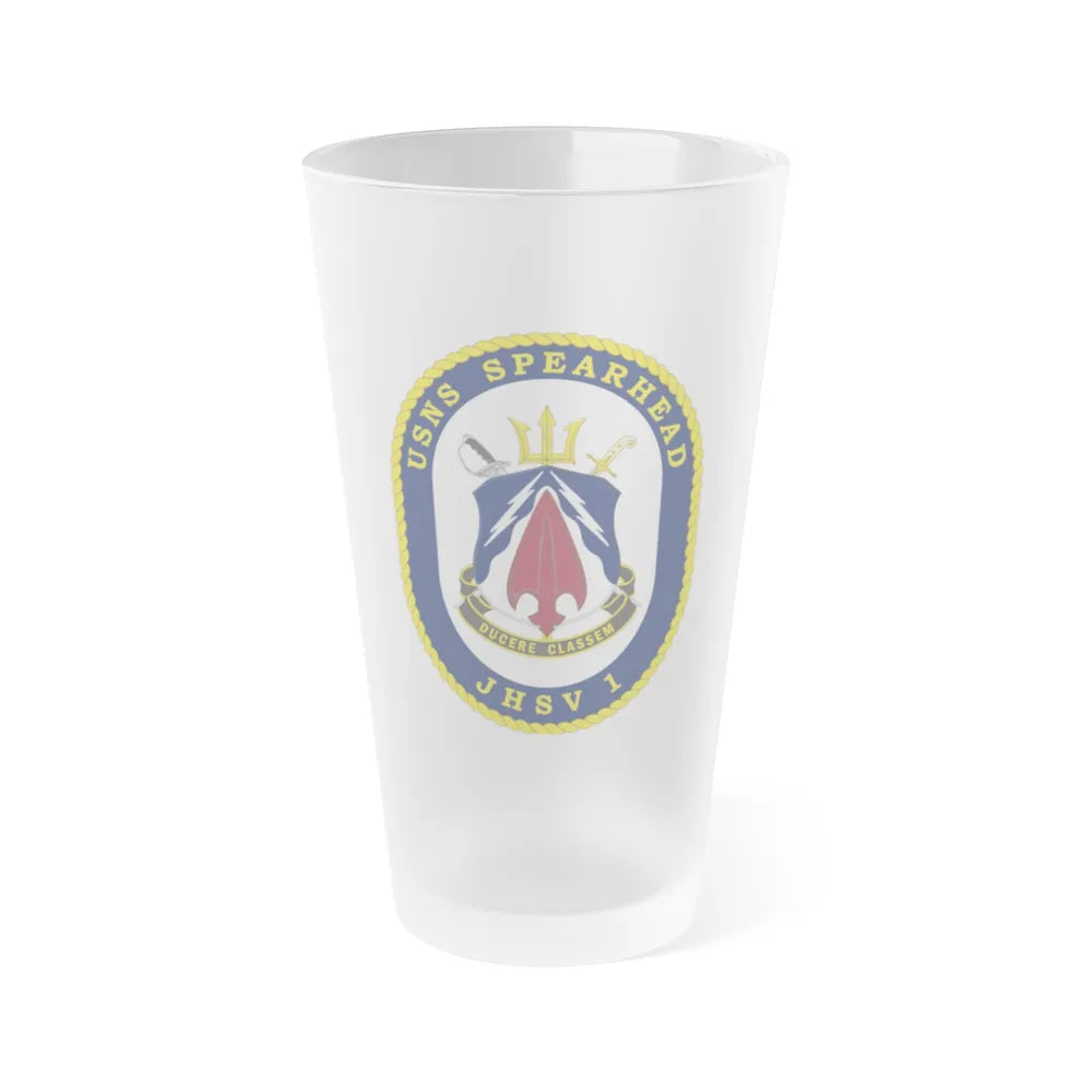 USNS Spearhead JHSV 1 (U.S. Navy) Frosted Pint Glass 16oz-Go Mug Yourself