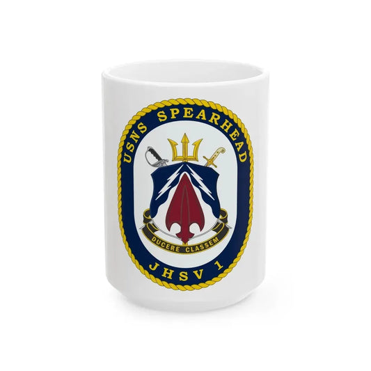 USNS Spearhead JHSV 1 (U.S. Navy) White Coffee Mug 15oz - Go Mug Yourself